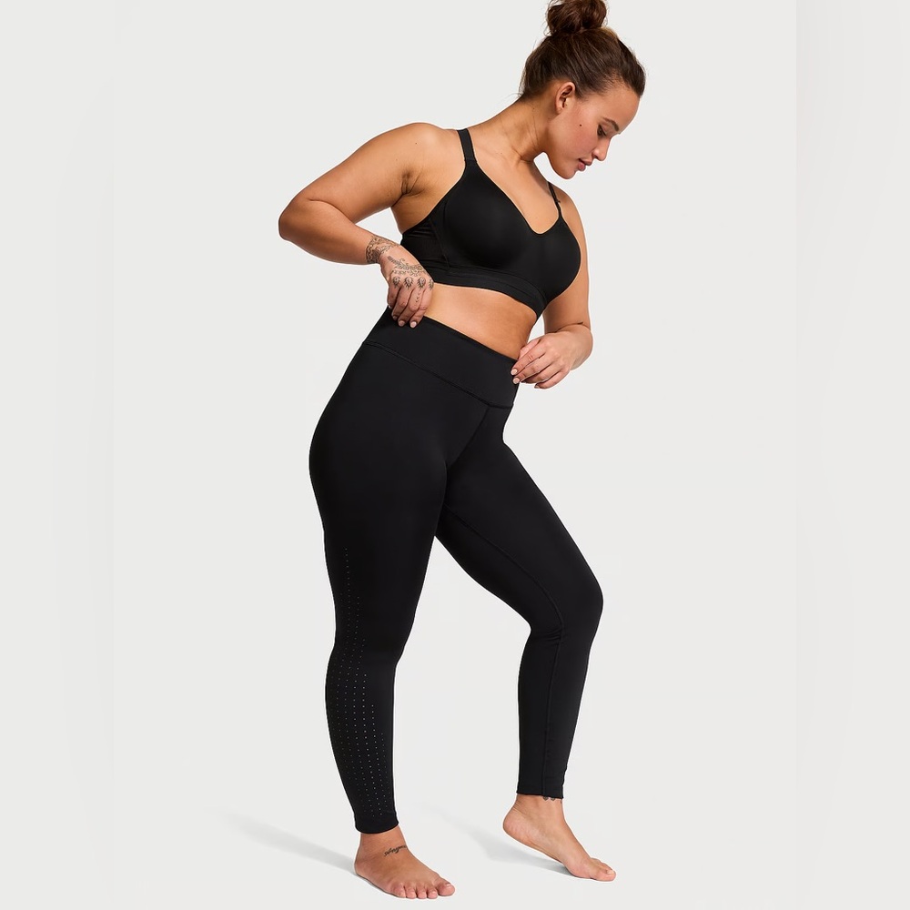 VICTORIA'S SECRET VS Essential High-Rise Perforated Leggings, Black, BNWT